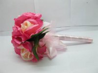 1X Pink Rose Bridal Bouquet Holding Flowers Wedding Favor 1X Pink Rose Bridal Bouquet Holding Flowers Wedding Favor