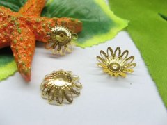 200pcs Golden Plated Flat Filigree Bead Caps 15mm 200pcs Golden Plated Flat Filigree Bead Caps 15mm