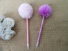 12Pcs Cute Poms Ball Pens Ball Point Pen Blue or Black Ink 12Pcs Cute Poms Ball Pens Ball Point Pen Blue or Black Ink