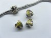 20 Alloy Yellow Enamel Heart Thread European Beads pa-m232