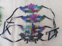 12Pcs Unique Handmade Lace Costume Masks for Women Mixed