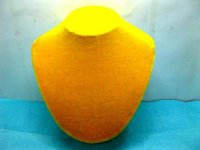 5X Yellow Velvet Necklace Bust Display 21cm High