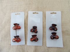 1Sheet X 2Pc Fashion Brown Coffee Heart Claw Hair Clips 1Sheet X 2Pc Fashion Brown Coffee Heart Claw Hair Clips