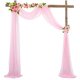 1Pc Pink Wedding Arch Chiffon Backdrop Curtain Drapes Background