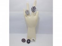 48Pcs Fashion Shell Ring Adjustable Size 4 Designs
