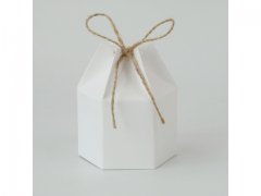 50X Kraft White Hexagonal Wedding Favour/Bomboniere Boxes