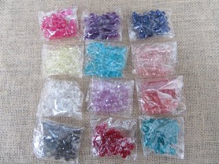 680Pcs Faceted Round Acrylic Beads 8mm Mixed Color