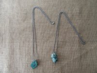 12Pcs Ball Chain Necklace with Dyed Turquoise Pendants