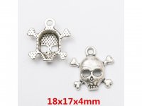 100Pcs Skull Beads Pendants Charms Jewelry Finding 18x17x4mm