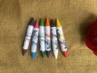 4Sheet x 6Pcs Double Combined 2 Colors Crayon Dual-Tip Coloring
