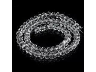 10Strand x 68Pcs Clear Rondelle Faceted Crystal Beads 8mm