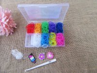 6Sets Loom Bands Kit Rubber Bands Clips DIY Bracelet Making