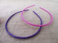 6Packs x 2Pcs Dark Pink Purple Thin Headbands Hair Clips Craft f