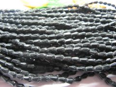 100 Strands Black Faceted TearDrop Glass Beads 4x7mm