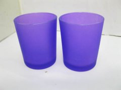 40 Frosted Glass Tea Light Holder Wedding Favor 6.5cm PURPLE 40 Frosted Glass Tea Light Holder Wedding Favor 6.5cm PURPLE