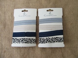 1Sheet x 4Pcs Simple Hair Elastic Hair Band Hair Tie Mixed