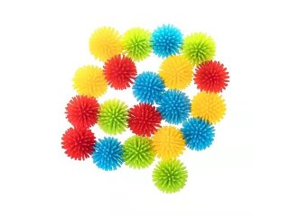 100 Spiky Ball Play Soft Spiked Toy Balls Mixed 30mm