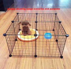 17 Panels DIY Wire Mesh Fence Pet Cage Or Storage Wardrobe