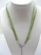 100 Green 2-stranded Ribbon Strings With Connector For Necklace 100 Green 2-stranded Ribbon Strings With Connector For Necklace