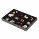 1Pc Black Velvet 12 Compartment Organizer Bracelets Case