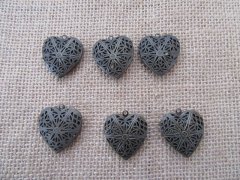 50Pcs Bronze Heart Shape Beads Pendants Charms Jewelry Finding