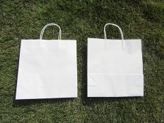 50 Kraft Paper Bags with Carrying Strap 31x30x11.5cm