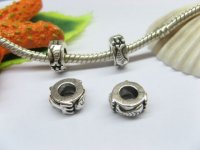 50pcs Tibetan Silver Carved fish circle Beads European Design 50pcs Tibetan Silver Carved fish circle Beads European Design