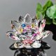 1X Stunning Colourful Crystal Lotus Flower Candle Holder Decor 1X Stunning Colourful Crystal Lotus Flower Candle Holder Decor
