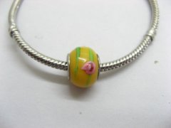 100 Yellow Murano Flower Round European Glass Beads be-g310 100 Yellow Murano Flower Round European Glass Beads be-g310