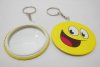 12Pcs smile face emoji Mirror Back Key Ring Keyrings