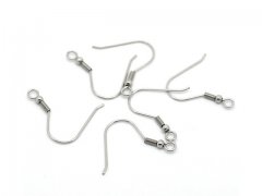 1000Pcs Nickel Color Ear Wire Hooks W/Bead Coil 1000Pcs Nickel Color Ear Wire Hooks W/Bead Coil