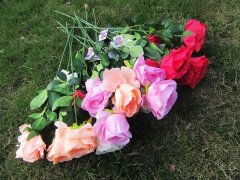 18Pcs Artificial Fake Flowers Leaf Rose Floral Home Bouquet Deco 18Pcs Artificial Fake Flowers Leaf Rose Floral Home Bouquet Deco