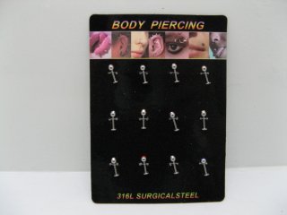 1Sheet X 12pcs Rhinestone Labret Body Piercing Jewelry er-b4