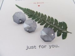 100 Grey Crystal Faceted Double-Hole Suncatcher Beads 14mm 100 Grey Crystal Faceted Double-Hole Suncatcher Beads 14mm