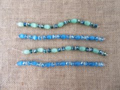 10Strands Unfinished Glass Beaded Bracelets 24cm Long