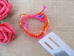 3Pcs Colorful Handmade Knitted Drawstring Bracelets