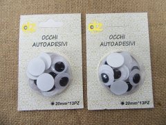 12Sheets Adhensive Googly Eyes Movable Eyes Craft Accessory Mixe
