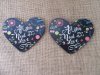 12Pcs Decorative Heart Shape Kitchenware MDF Coaster