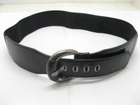 10 Black Leatherette & Elastic Belt wb-ch2
