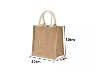 1Pc Reusable Hemp Jute Bag Shopping Grocery Travel Bag Tote Bag