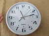 1Pc New White Round Silent Wall Clock Battery Operated 30cm Dia