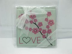 10Sets X 2Pcs Cherry Blossom Glass Coaster Wedding Favor