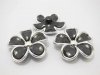 3x30Pcs Black Flower Hairclip Jewelry Finding Beads 4.5cm