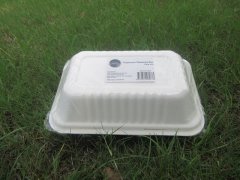 4Pcs Sugarcane Takeaway Boxes Clamshell Box Biodegradable 4Pcs Sugarcane Takeaway Boxes Clamshell Box Biodegradable