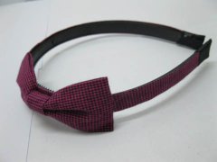 (image for) 1x12Pcs Korean Style Fuschia Hairband with Bowknot 1.4cm wide