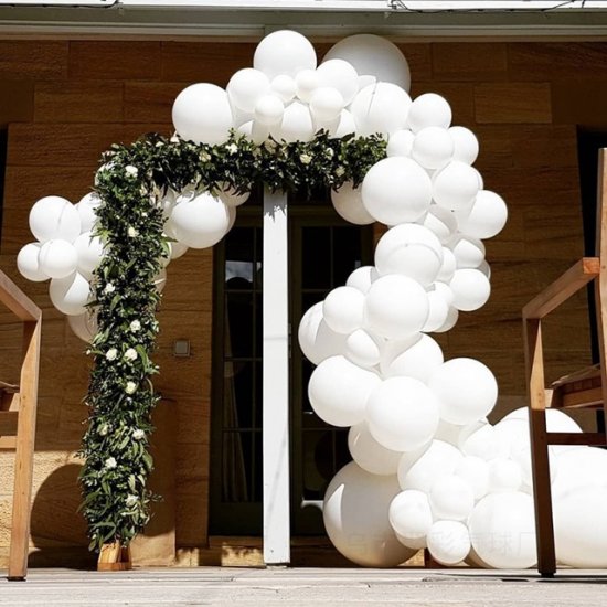 100Pcs White Natural Latex Balloons Party Supplies Favor 12cm - Click Image to Close