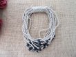 36X Handmade Knitted Necklace with Round Gemstone Beads (image for) 36X Handmade Knitted Necklace with Round Gemstone Beads