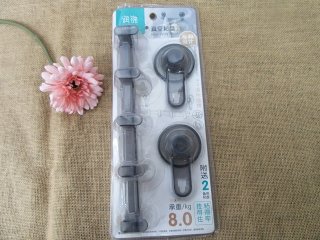 1Set 5in1 Hook with Suction Cup Towel Holder Hanger Bathroom Org (image for) 1Set 5in1 Hook with Suction Cup Towel Holder Hanger Bathroom Org