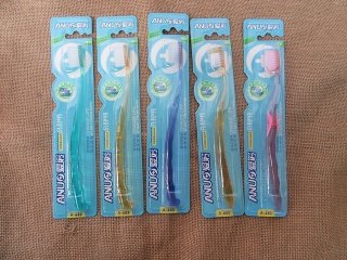 12Pcs Transparent Color Soft Bristles Clean Adult Toothbrushes