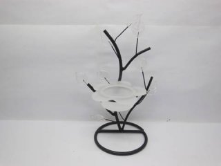 6Pcs New Stunning Frosted & Clear Metal Art Candle Holders